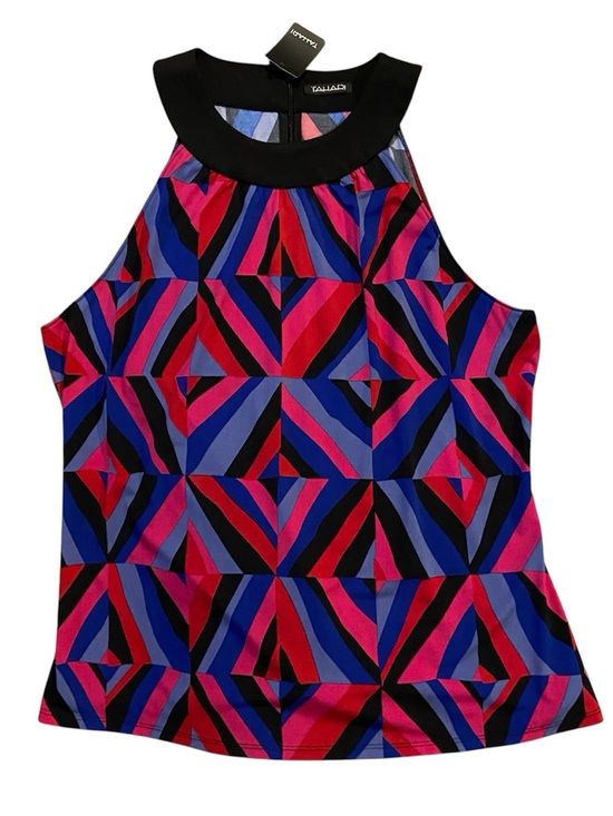 Tahari Tops - Tahari Black Womens Top with Pink & Blue Accent Y2K Ronita Blouse